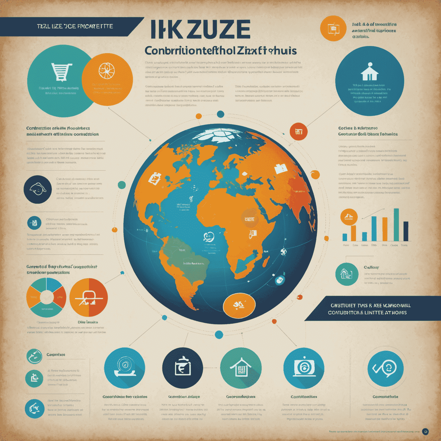 Infografika przedstawiająca porównanie IKE i IKZE, z ikonami reprezentującymi różne aspekty obu programów, takie jak limity wpłat, korzyści podatkowe i warunki wypłaty